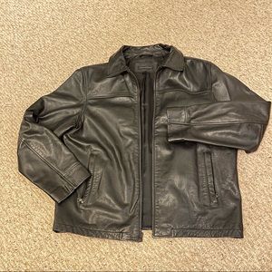 Banana Republic Men’s Leather Jacket - Black